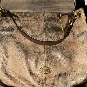 Fossil Metallic Gold Shoulder Bag